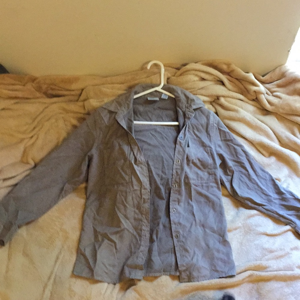 Olive green suede button up shirt